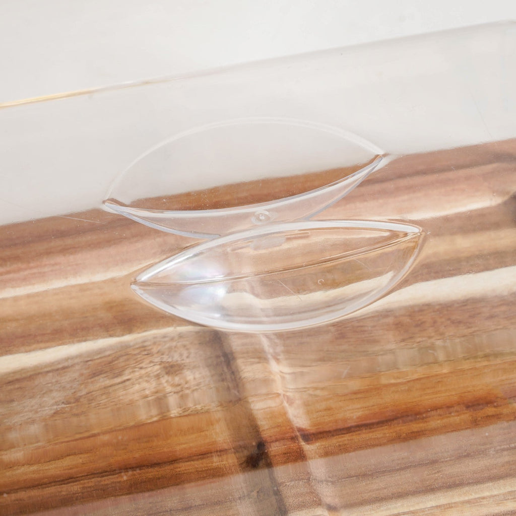 Acacia Wood Bread Box With Transparent Cloche 22cm Nestasia