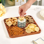 Platterazzi Sectioned Platter With Checkered Glass Bowl Set Of 2 Nestasia