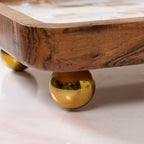 Acacia Serving Platter With Mother Of Pearl 35x15cm Nestasia