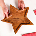 Acacia Wood Star Serving Platter 31x27cm Nestasia