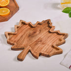 Acacia Wood Maple Leaf Serving Platter Nestasia