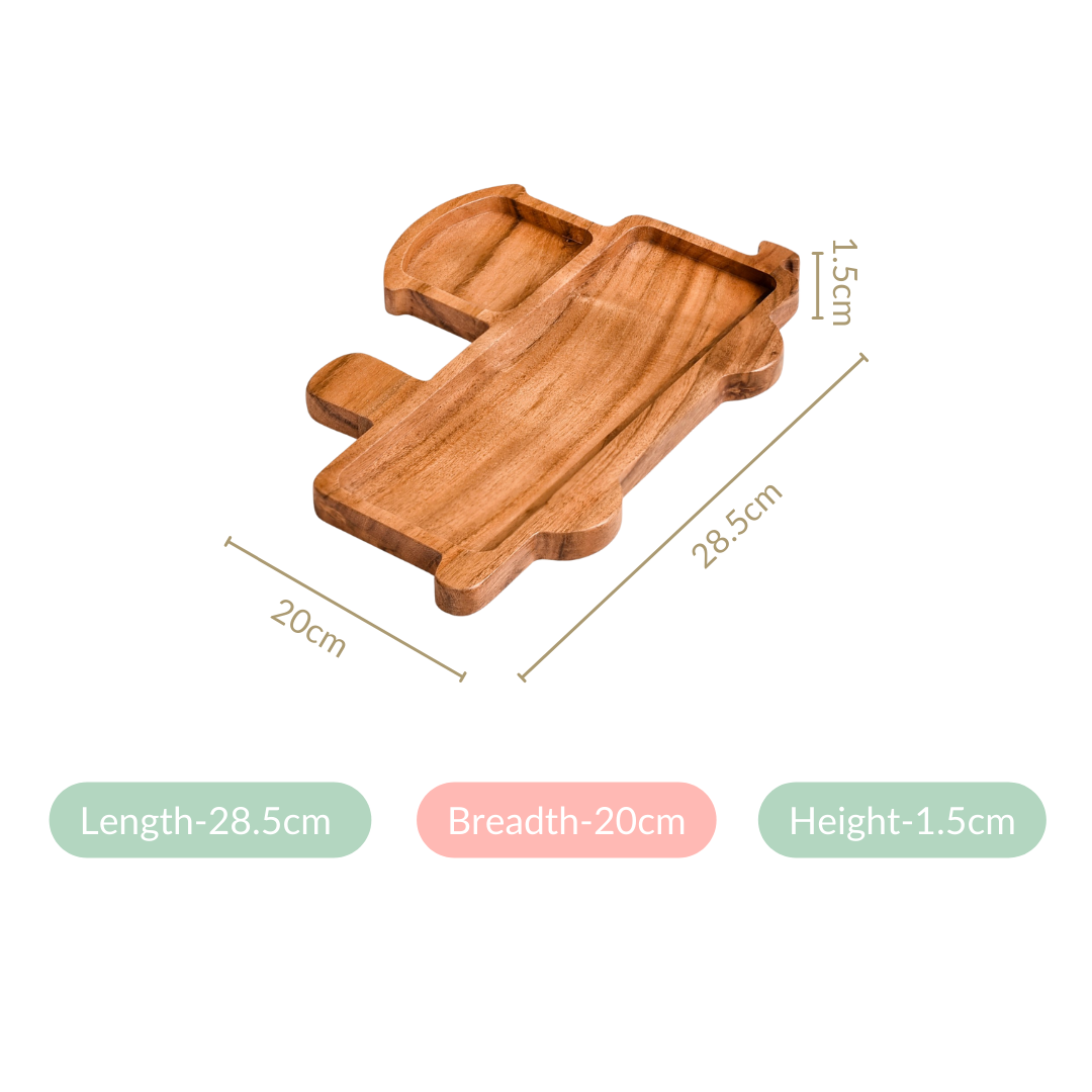 Toy Train Wooden Serving Platter 11 Inch Nestasia
