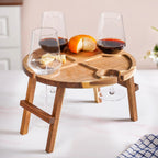 Acacia Wood Wine And Cheese Serving Tray Table Nestasia