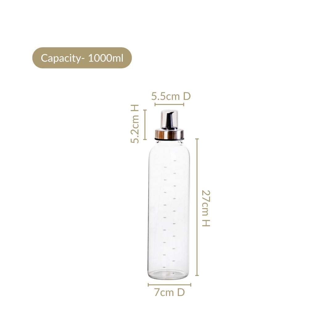 Accurate Pour Glass Oil And Vinegar Dispenser Bottle 1000ml Nestasia