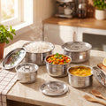 Stainless Steel Serving Storage Container Set Of 5 Nestasia