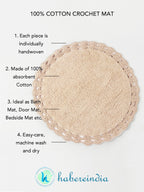 Handloom Cotton Round Bath Mat For Bathroom