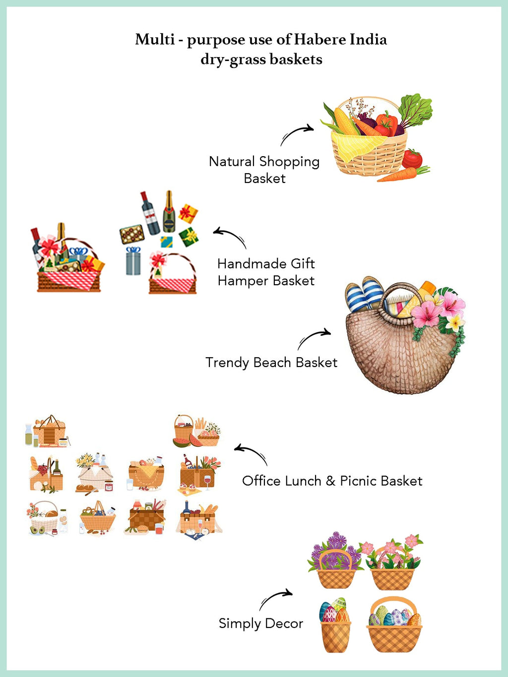 Elegant Seagrass Basket for Outdoor Picnics