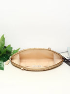 Handmade Seagrass Half Moon Clutch