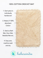 Absorbent Handloom Cotton Rectangular Bath Mat For Home Use