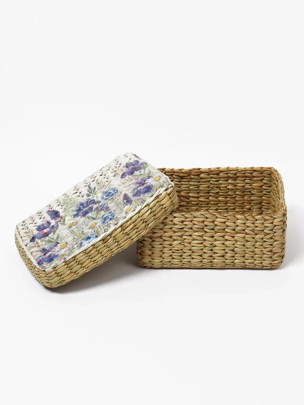 Handwoven Seagrass Storage Box for Wardrobe & Accessories