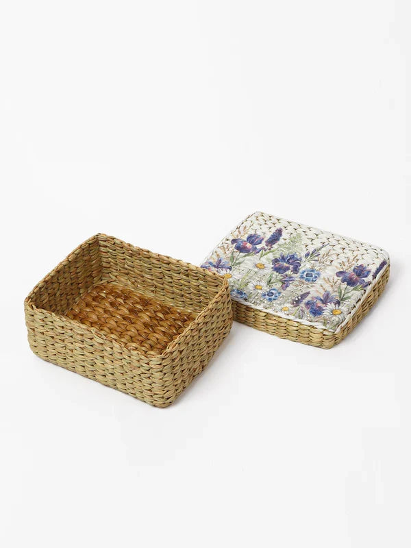 Handwoven Seagrass Storage Box for Wardrobe & Accessories