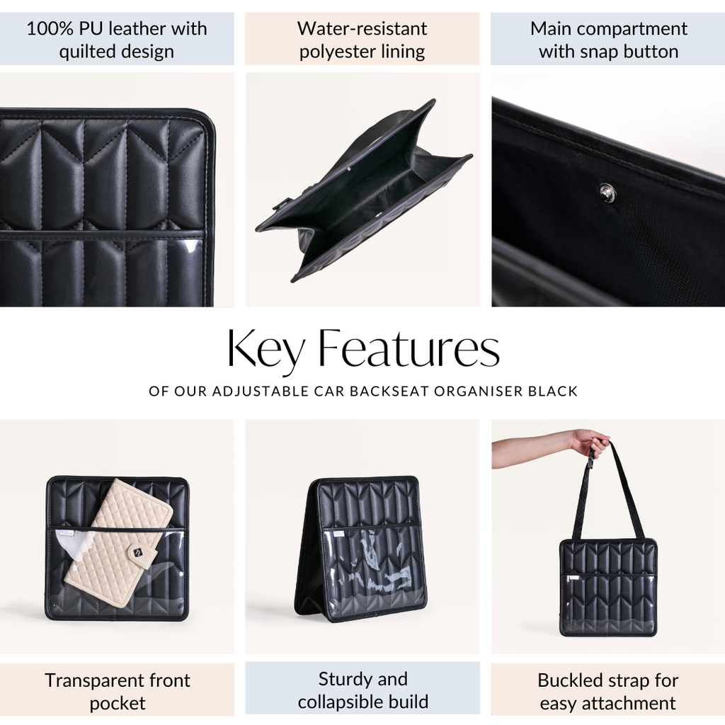 Adjustable Car Backseat Organiser With Buckle Strap Nestasia