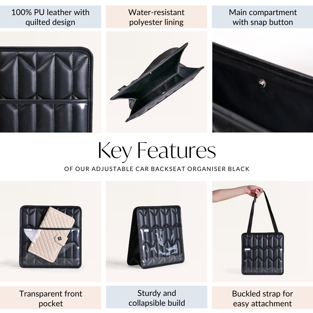Adjustable Car Backseat Organiser With Buckle Strap Nestasia