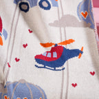 Adventure Travel Knitted Kids Cotton Throw Blanket 153x130cm Nestasia