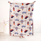 Adventure Travel Knitted Kids Cotton Throw Blanket 153x130cm Nestasia