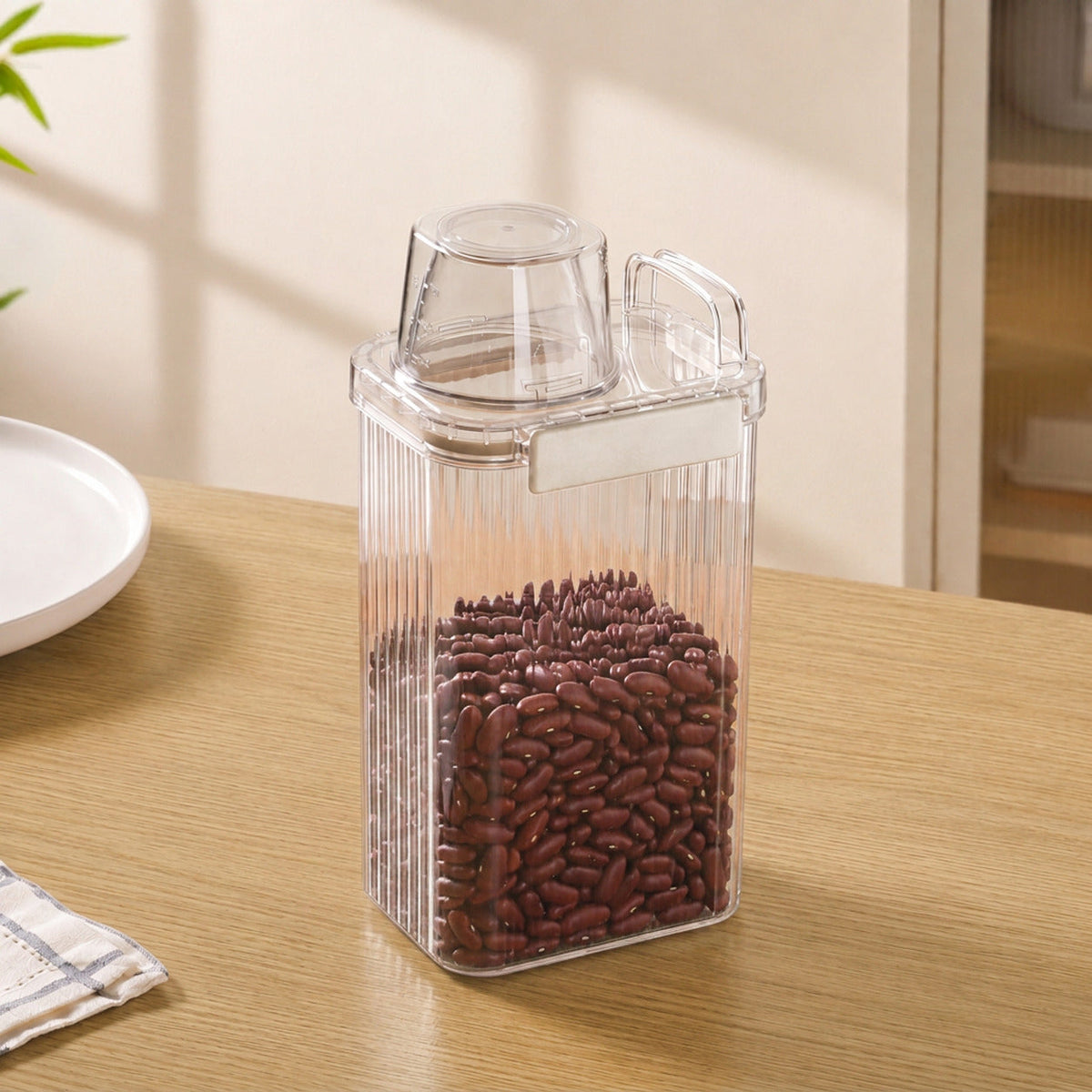 Airtight Cereal Dispenser Container With Measuring Cup 1800ml Nestasia