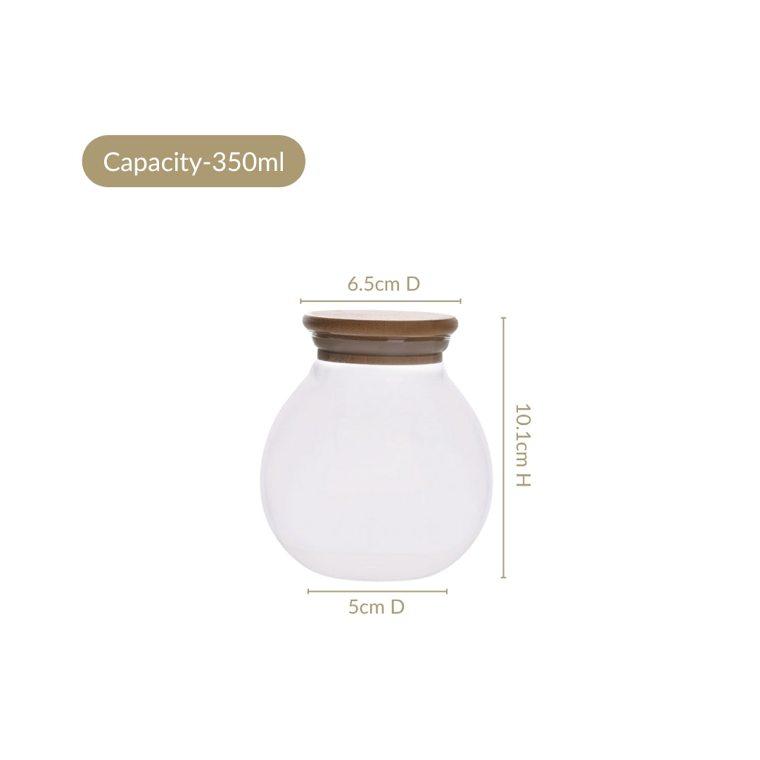 Round Airtight Glass Container Set Of 2 350ml Nestasia