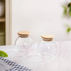 Round Airtight Glass Container Set Of 2 350ml Nestasia