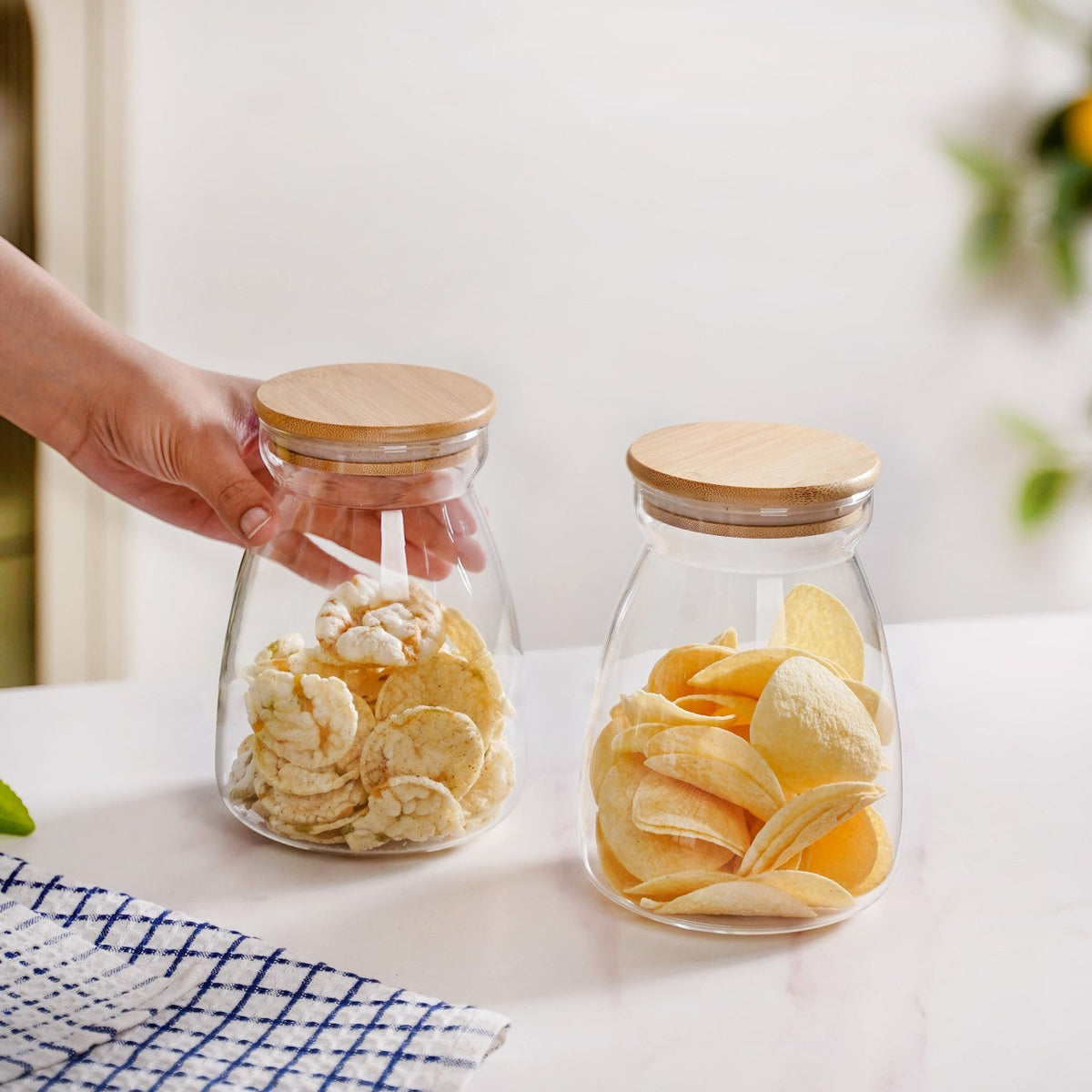 Airtight Jar Set Of 2 For Dry Fruit Big 1100ml Nestasia