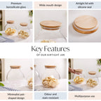 Round Shape Airtight Glass Jar Set Of 2 Large 1200ml Nestasia