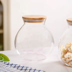 Round Shape Airtight Glass Jar Set Of 2 Large 1200ml Nestasia