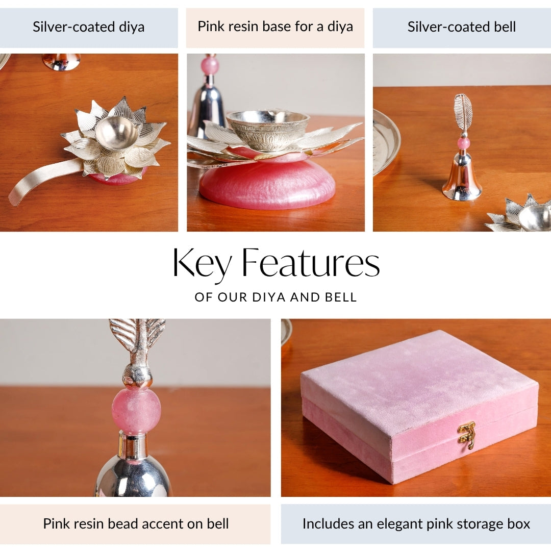 Lotus Diya And Ghanti Set Nestasia
