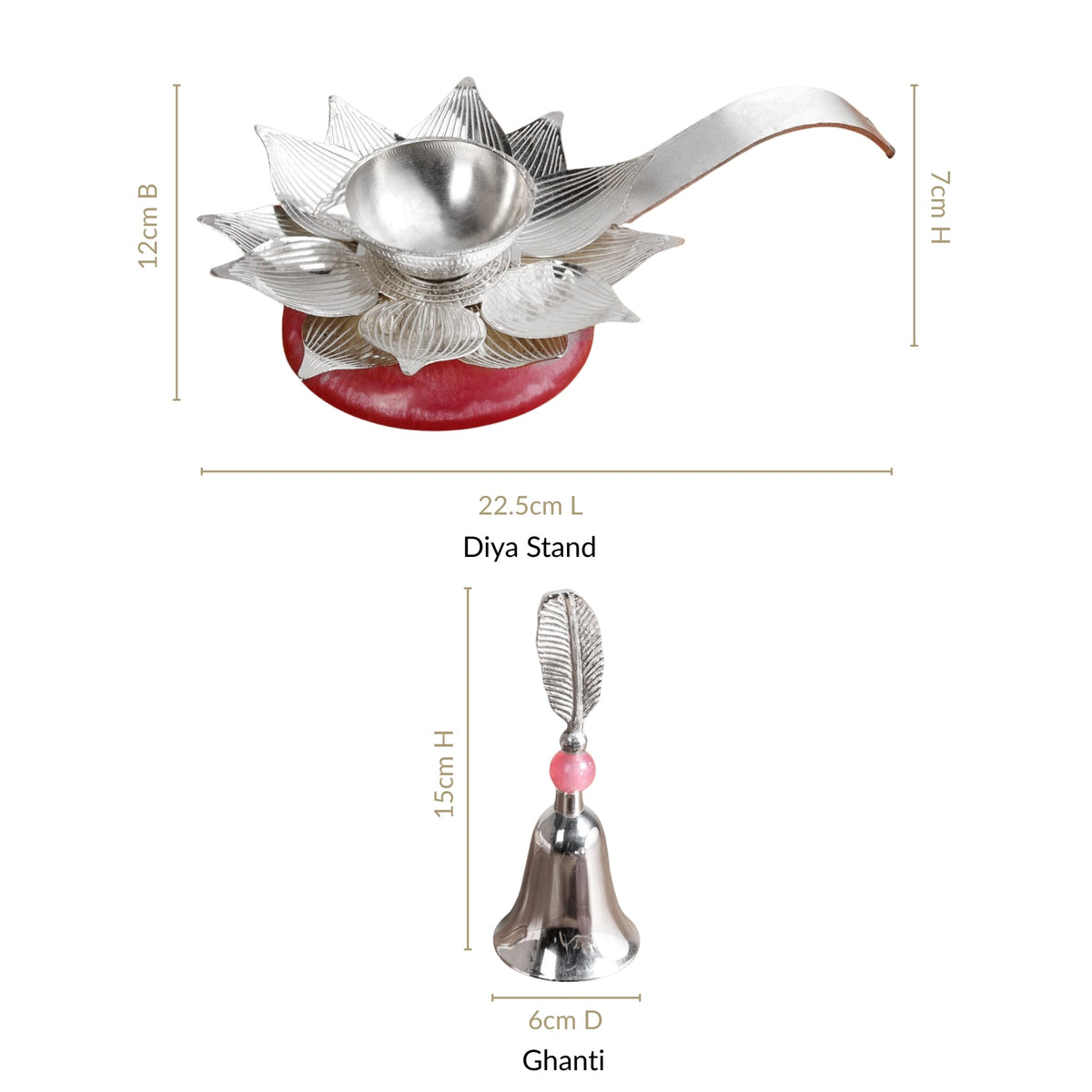 Lotus Diya And Ghanti Set Nestasia