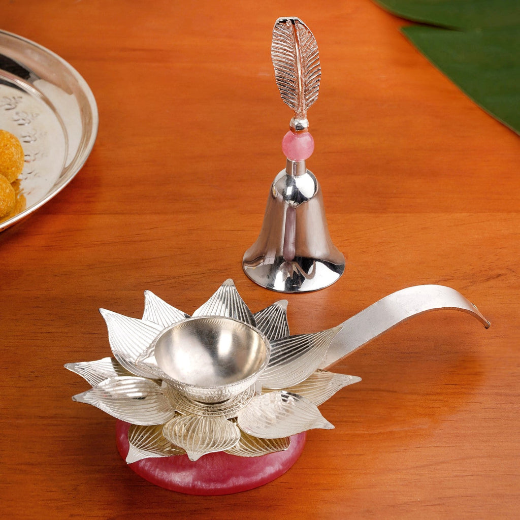 Lotus Diya And Ghanti Set Nestasia