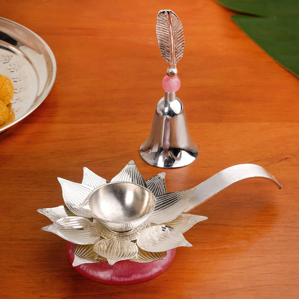 Lotus Diya And Ghanti Set Nestasia