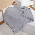 All Season Waffle Sofa Throw Blanket Grey White 220x200cm Nestasia
