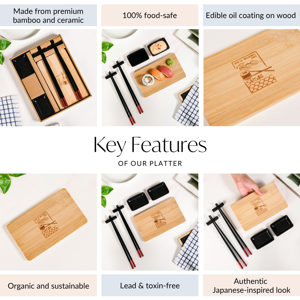 All In One Sushi Serving Kit Set Of 7 Nestasia