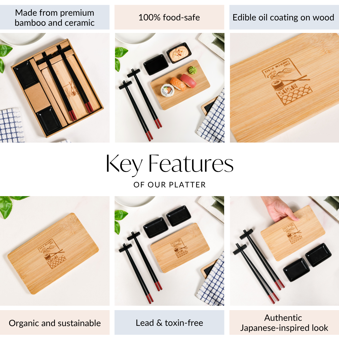 All In One Sushi Serving Kit Set Of 7 Nestasia