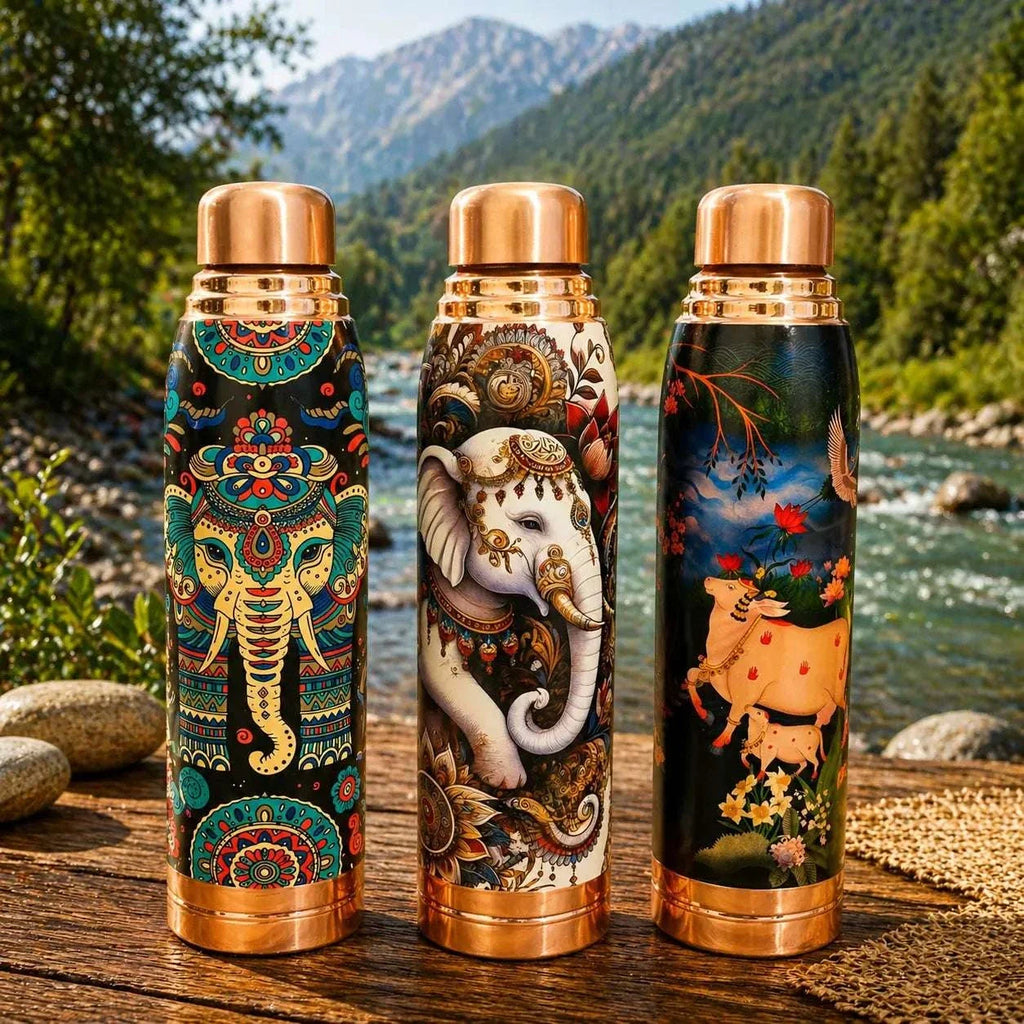Copper Water Bottle (11.5 Inch) Vedansh Craft