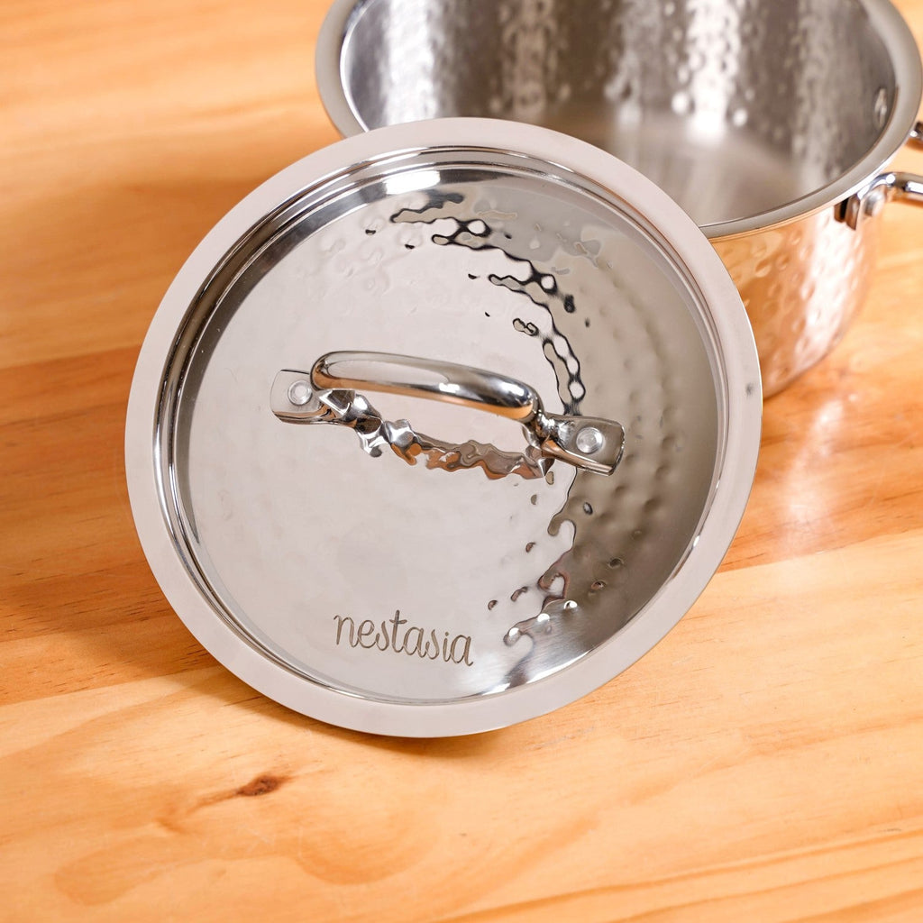 Tri Ply Stainless Steel Deep Saucepan 1500ml Nestasia
