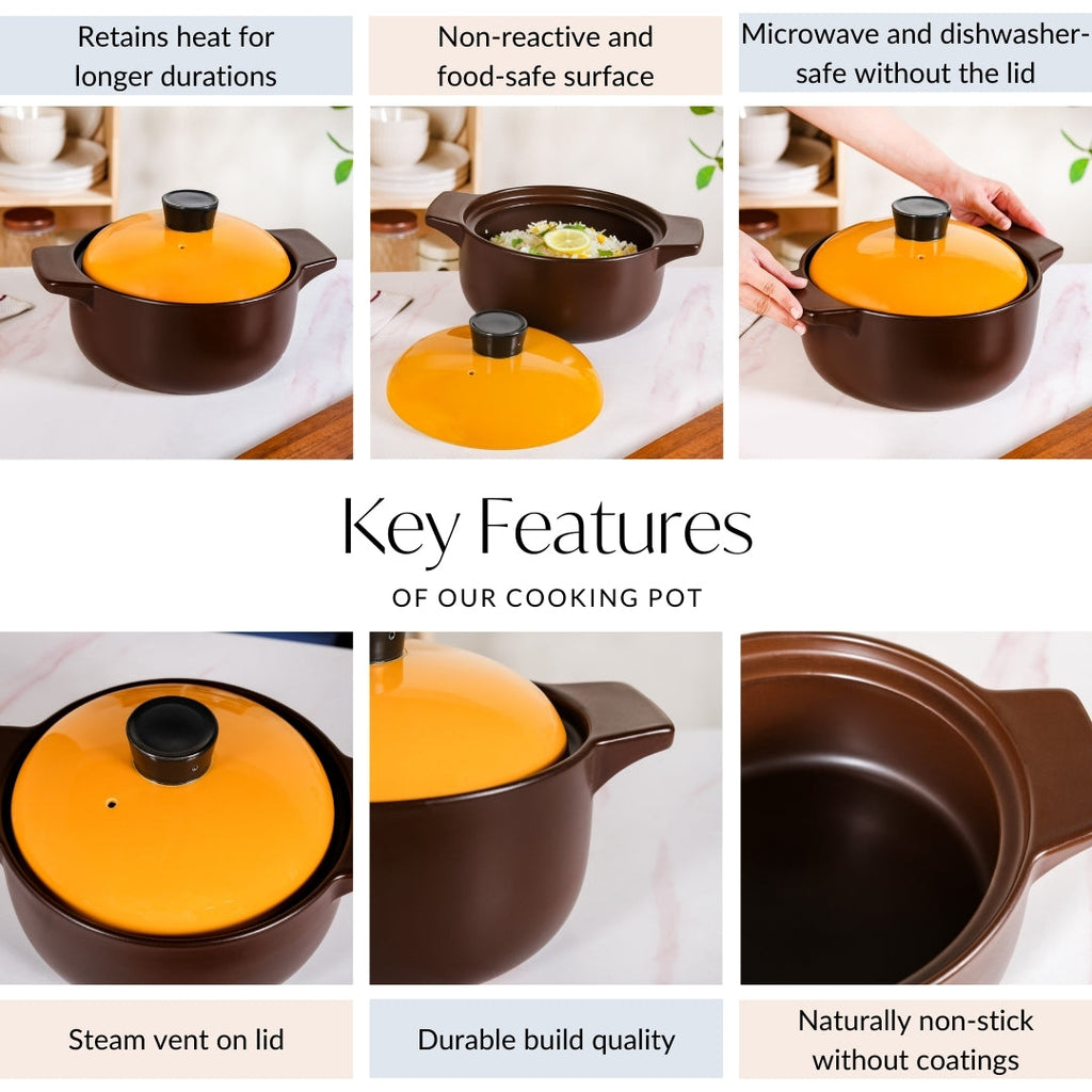 Clementine Ceramic Cooking Pot 4000ml Nestasia
