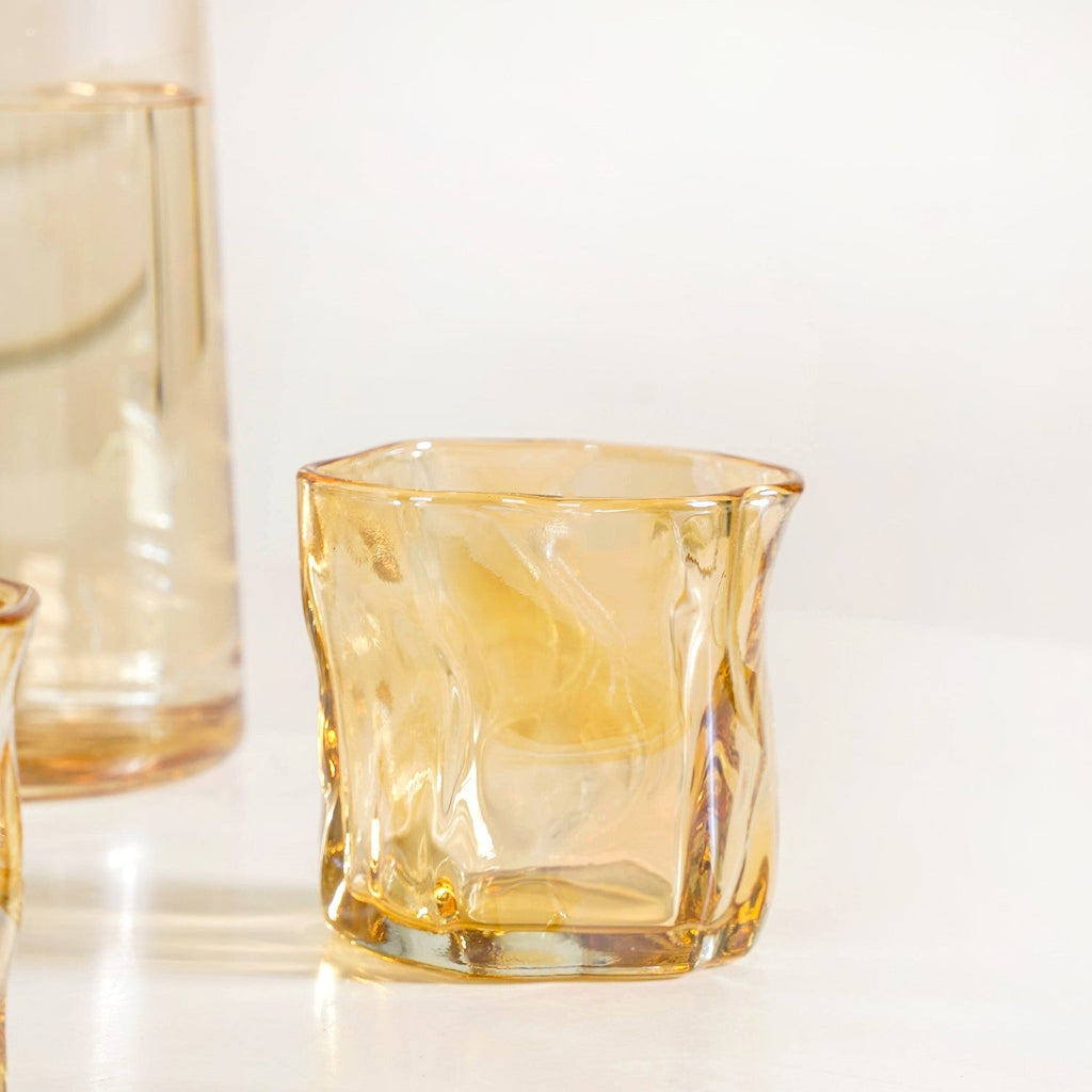 Amber Glass Jug And Tumbler Set Nestasia