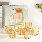 Amber Glass Jug And Tumbler Set Nestasia