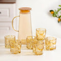 Amber Glass Jug And Tumbler Set Nestasia