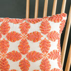 Coral Cotton Cushion Cover With Embroidery 50x36cm Nestasia