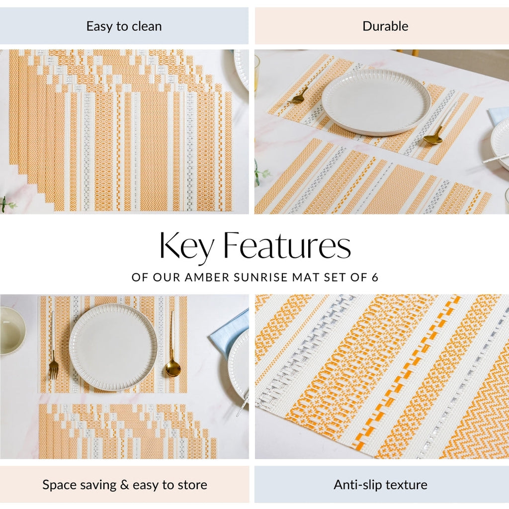 Amber Sunrise Table Mat Set Of 6 Nestasia