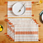 Amber Weave Dining Placemat With Tassels Set Of 6 Nestasia