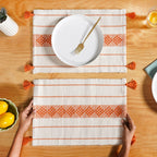 Amber Weave Dining Placemat With Tassels Set Of 6 Nestasia