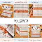 Amber Weave Dining Placemat With Tassels Set Of 6 Nestasia