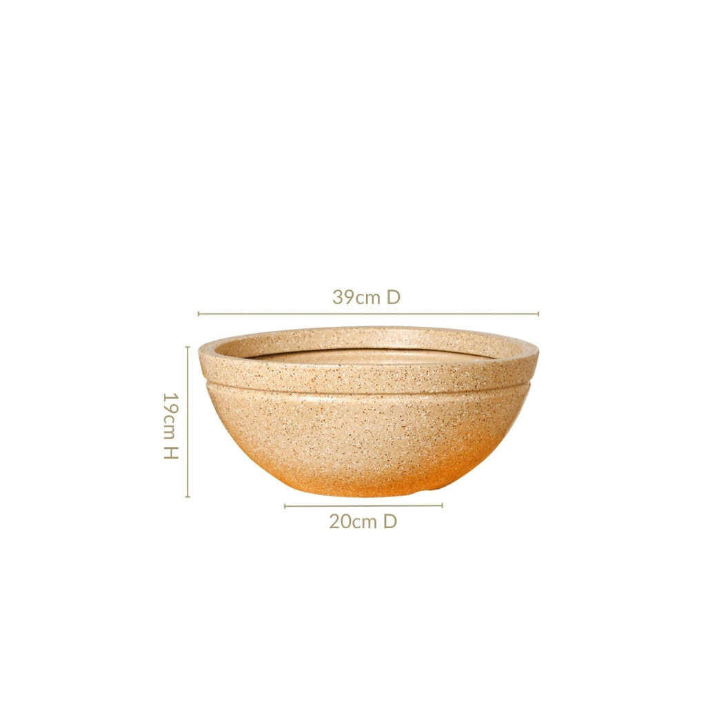 Planterra Beige Round Lotus Planter 15x9 Inch Nestasia