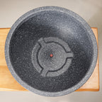 Planterra Granite Black Round Lotus Planter 15x7 Inch Nestasia
