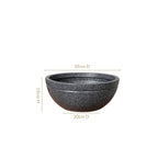 Planterra Granite Black Round Lotus Planter 15x7 Inch Nestasia