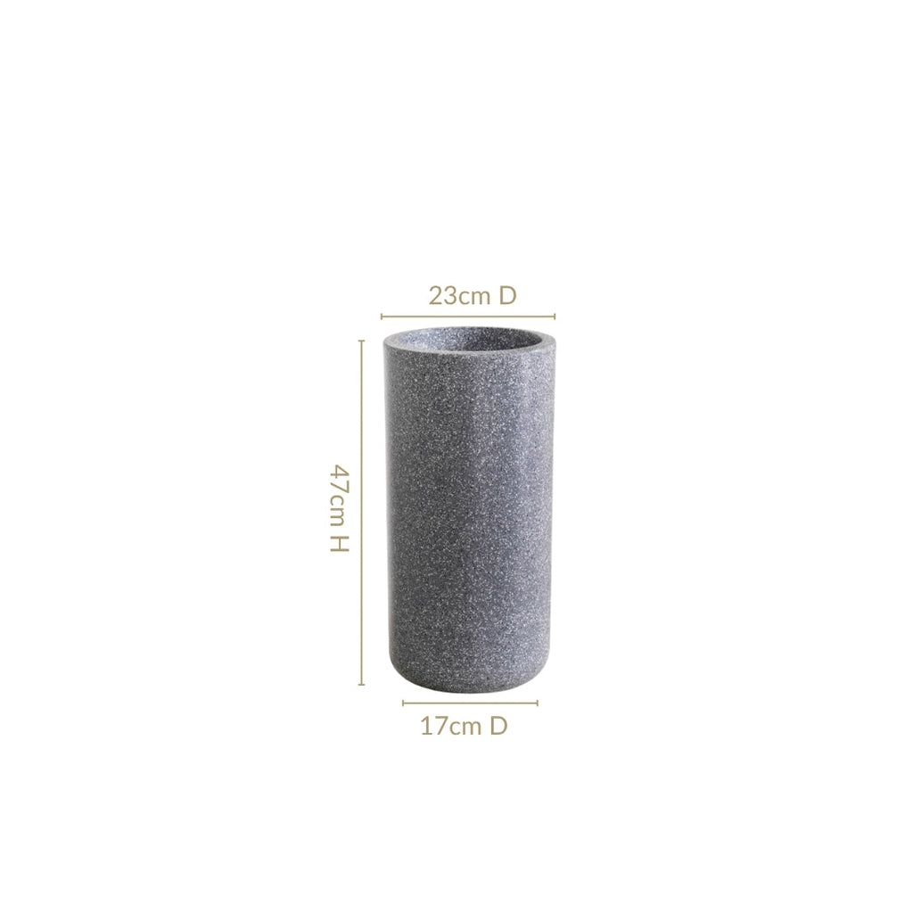 Planterra Grey Tall Cylindrical Planter 18x9 Inch Nestasia