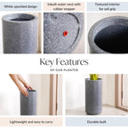 Planterra Grey Tall Cylindrical Planter 18x9 Inch Nestasia