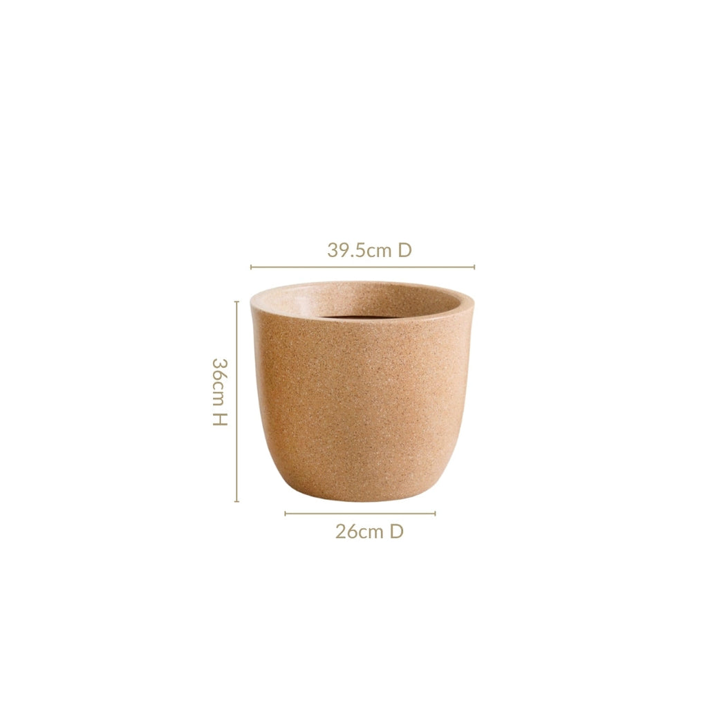 Planterra Large Beige Planting Pot 15x14 Inch Nestasia