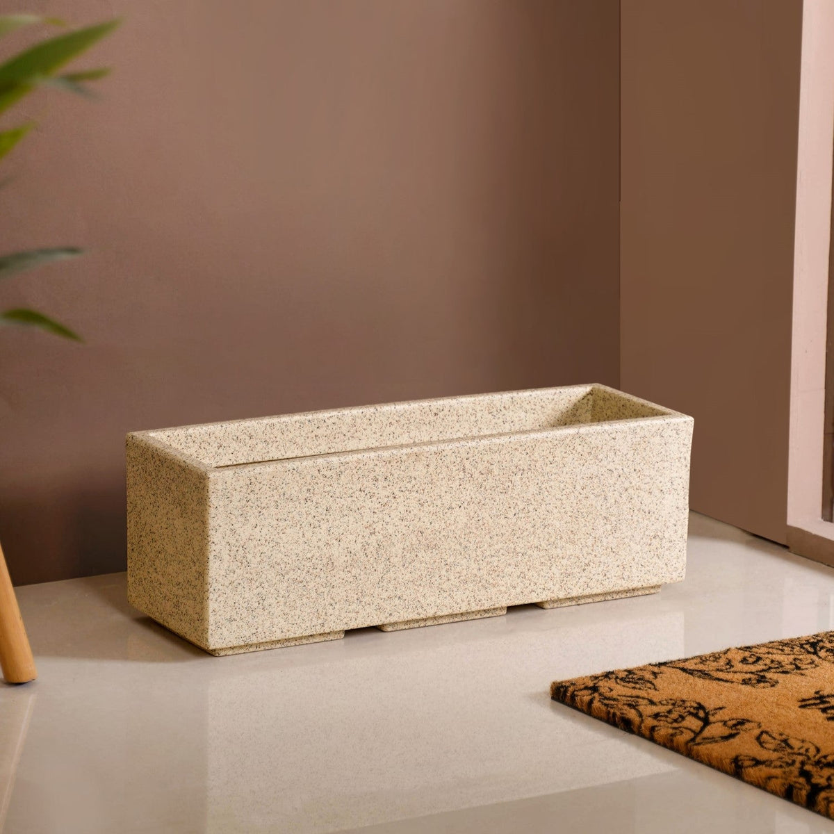 Planterra Modern Beige Trough Planters 24x8 Inch Nestasia
